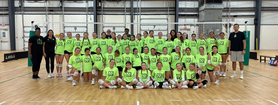 GSI developmental athletes gathered with coaches during camp