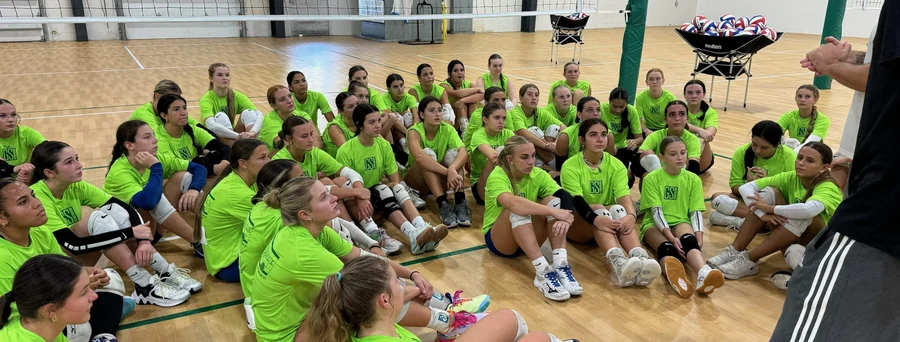 GSI volleyball athletes gathered for indoor training