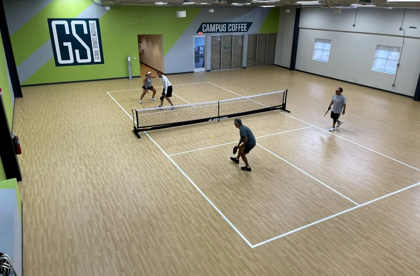 Indoor pickleball courts at the GSI facility